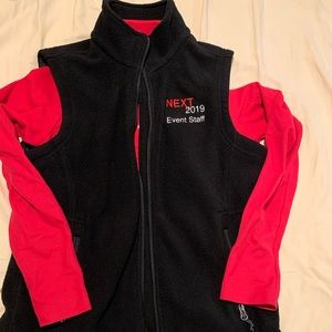 Next event staff long sleeve polo and vest